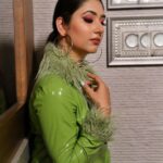 Disha Parmar Instagram - There’s always a Wild side to an innocent face! Just Saying! 📸 @aashkapatelphotographyy Styling: @styleitupbyaashna 💄 @monashairandbeauty 🧥 @dolce.clothing.in 👖 @tabeerindia @triptigoy