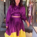 Divya Pillai Instagram - Gorgeous @pillaidivya spreading the vibrant energy in our beautiful ensembles 💜 💛 💖 #saltstudio #divyapillai #bestboutiqueinkochi #keralaboutiques #coordset #purpledress #yellowdress #vocalforloacl #multidesignerstorekochi #designerwear #designerstorekochi #saltstudiokochi #colourblockcoord