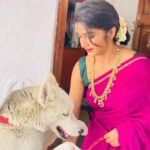 Divya Uruduga Instagram - Remember the lost and found Blue🐶?!💙 The cutest! @bluhuskee 💛🖤 📸: @mansa_neeraj Jewellery: @velvetboxby #divyauruduga #divyau #du #D #uruduga #DU #DUvians #thirthahalli #d #shivamoga #kpdu #arviya #arviyans #arya #preetiirali #live #love #laugh #peace #positivity #🧿