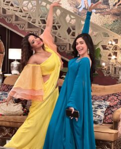 Eisha Singh Instagram - “ Bela Aur Yamini “ … BEQABOO HO JAIYE 😍😍…Watch Us Tonight at 9pm only on @colorstv @vootselect @officialjiocinema 

📸: @deepakpathak663 

#goodmorning from #us #happy #saturday #weekend #newshow #beqaboo 

@balajitelefilmslimited @ektarkapoor