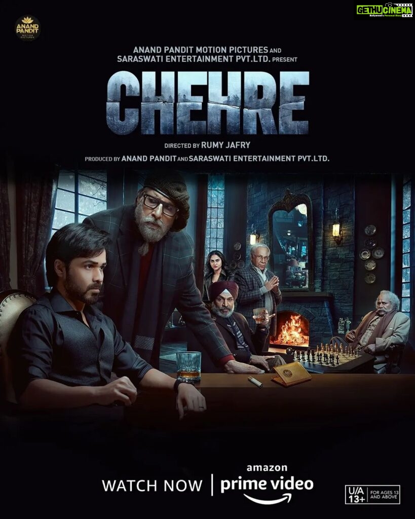 Emraan Hashmi Instagram - a dangerous snow storm in the mountains. an ad agency executive. an old man who’s a criminal lawyer. and his clan of veteran friends. we hope you also have a penchant for real life games 🎭 #ChehreOnPrime, watch now on @primevideoin @primevideoin @amitabhbachchan @therealemraan @anandpandit @jafryrumy @annukapoor @rhea_chakraborty @krystledsouza @siddhanthkapoor @raghubir_y #DhritimanChatterjee #SaraswatiFilms @anandpanditmotionpictures @kumarmangatpathak @sonytvofficial @zeemusiccompany