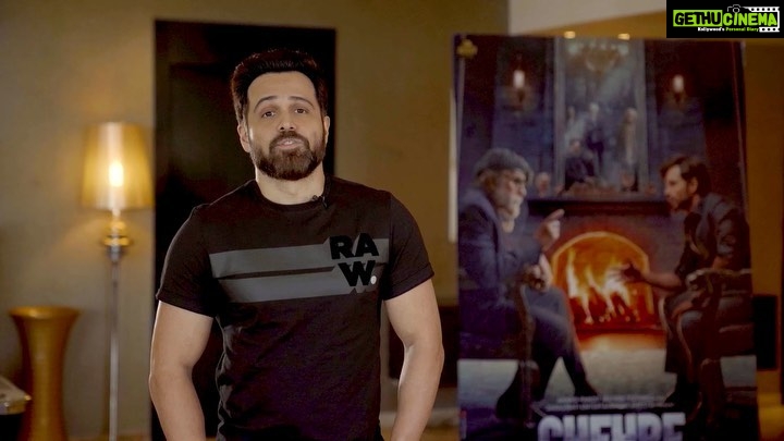 Emraan Hashmi Instagram - Looking forward to meeting you in theatres. Please make sure you follow the Covid-19 protocols! 😷 Watch #Chehre in the theatres with your friends and family! Book your tickets on @bookmyshowin & @paytm: link in bio! @amitabhbachchan @therealemraan @anandpandit @jafryrumy @annukapoor @rhea_chakraborty @krystledsouza @siddhanthkapoor @raghubir_y #DhritimanChatterjee #SaraswatiFilms @anandpanditmotionpictures @kumarmangatpathak @primevideoin @sonytvofficial @penmovies #MadhuEntertainment @zeemusiccompany