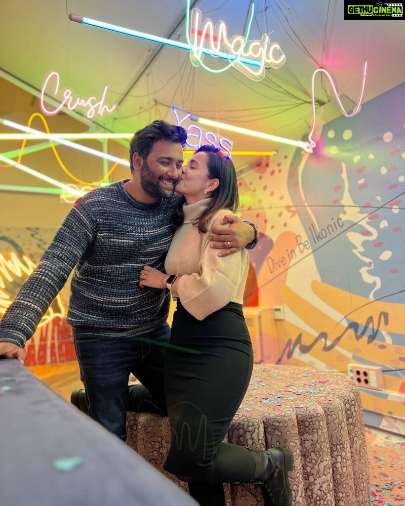 Esha Kansara Instagram - 1 year ago when I proposed my crush, to this day when he’s my husband! 🤓🥰😍🥳 Happy Honeymoon @musicwaala I adore you for the human that you are! ❤️🥳 Crush, magic, and the colors shall always be the constants we wished for! Happy proposal anniversary! Thank you for saying YES 😆 #newyearproposal #happynewyear #mumbaitoportugal