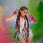 Garima Chaurasia Instagram - May the colors of holi fill your life with joy and happiness 🤗 💚💙💛❤️ HAPPY HOLI ❤️💛💙💚 . . 📸: @welcomeishu3694 🎨: 💁🏻‍♀️ #gimaashi #holi #happyholi #holi2023 #gulaal #colorful #festiveseason #festival #gimaians