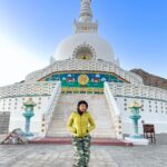 Garima Chaurasia Instagram – This outfit is giving me a
MILITARY VIBE 🫡
.
.
📸: @nitin_.1610 
#gimaashi #picoftheday #gimaians #leh #ladakh #traveldiaries #shantistupa Shanti Stupa, Leh j&k