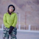 Garima Chaurasia Instagram - This outfit is giving me a MILITARY VIBE 🫡 . . 📸: @nitin_.1610 #gimaashi #picoftheday #gimaians #leh #ladakh #traveldiaries #shantistupa Shanti Stupa, Leh j&k