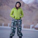 Garima Chaurasia Instagram - This outfit is giving me a MILITARY VIBE 🫡 . . 📸: @nitin_.1610 #gimaashi #picoftheday #gimaians #leh #ladakh #traveldiaries #shantistupa Shanti Stupa, Leh j&k
