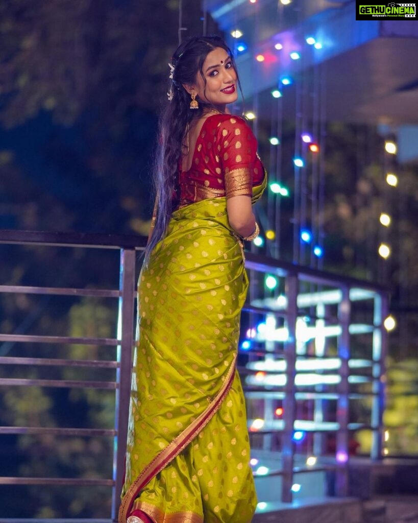 Garima Chaurasia Instagram - Vanakkam 🙏🏻 . So how’s my SOUTH INDIAN look 💁🏻‍♀️ Do let me knw in comments 💕 . . 📸: @welcomeishu3694 #gimaashi #southindiansaree #southindianlook #southgirl #explore #ethnic #saree #gimaians