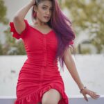 Garima Chaurasia Instagram - Nothing attracts attention like a red dress 💃🏻 . . 📸: @nitin_.1610 #gimaashi #explore #reddress #red #gimaians #picoftheday