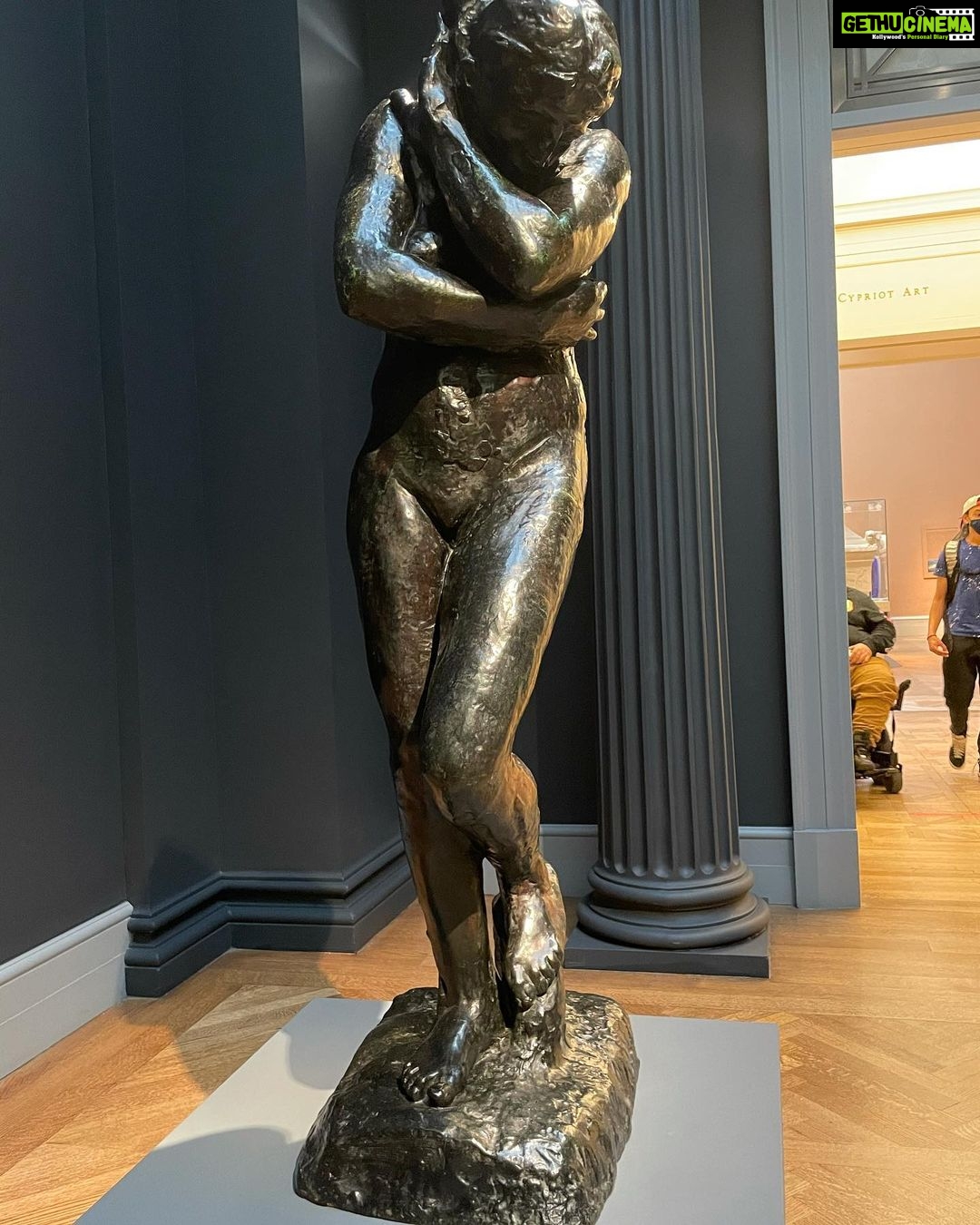 Gurbani Judge Instagram - Last of the MET musings 🖼 #HeArtLife #lovemusuems #NYC #TheMET #ALittleArtEveryday #ALittleNYCeveryday #:) Work pictured: Statues of Adam & Eve by Auguste Rodin. Portraits by Alice Neel’s exhibit ‘People Come First’. Réne Magritte, The Eternally Obvious ( love* this piece, it’s on the first slide behind me on the top right). Franz Kline, Black white & Gray. Rashid Johnson, The Hikers. Autumn Landscape, Tiffany Studios. (No paint was used for this, just glass in different states, molten, wrinkled, textured. Beautiful. Instagram limit of 10 sadly couldn’t add more to this post 🥲 The Metropolitan Museum of Art, New York