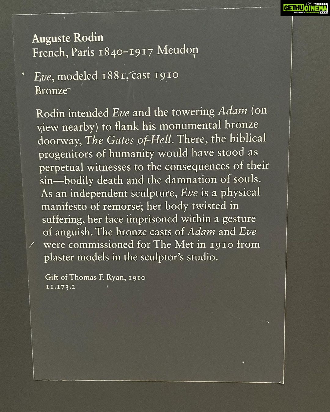 Gurbani Judge Instagram - Last of the MET musings 🖼 #HeArtLife #lovemusuems #NYC #TheMET #ALittleArtEveryday #ALittleNYCeveryday #:) Work pictured: Statues of Adam & Eve by Auguste Rodin. Portraits by Alice Neel’s exhibit ‘People Come First’. Réne Magritte, The Eternally Obvious ( love* this piece, it’s on the first slide behind me on the top right). Franz Kline, Black white & Gray. Rashid Johnson, The Hikers. Autumn Landscape, Tiffany Studios. (No paint was used for this, just glass in different states, molten, wrinkled, textured. Beautiful. Instagram limit of 10 sadly couldn’t add more to this post 🥲 The Metropolitan Museum of Art, New York