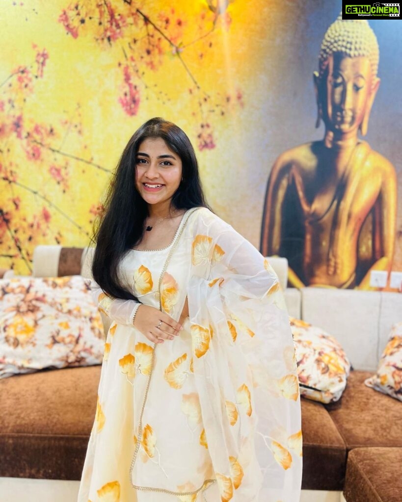 Hasini Anvi Instagram - Rise and shine, sweet girl. This is your moment. Once again a Happy Diwali. 🪔💛 Outfit : @diva_designer_studio_ #hasinianvi Hyderabad