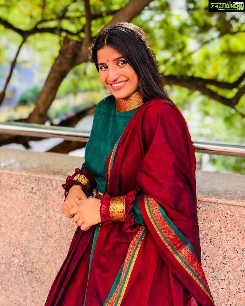 Indravathi Chauhan Instagram - "A smile is a curve that sets everything Straight.!😍🥰…. Outfit: @maharajathelable11
