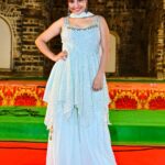 Indravathi Chauhan Instagram – I’m the princess of my own fairy tale😍👑🤍

Outfit: @anuhyashetty_designer_studio 
Earings: @aira_glam_studio