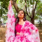 Indravathi Chauhan Instagram - Pink is love 💕…. Outfit: @anuhyashetty_designer_studio , Styling: @prathyusha_fashion_house_ Earings: @jewelleryatwholesale