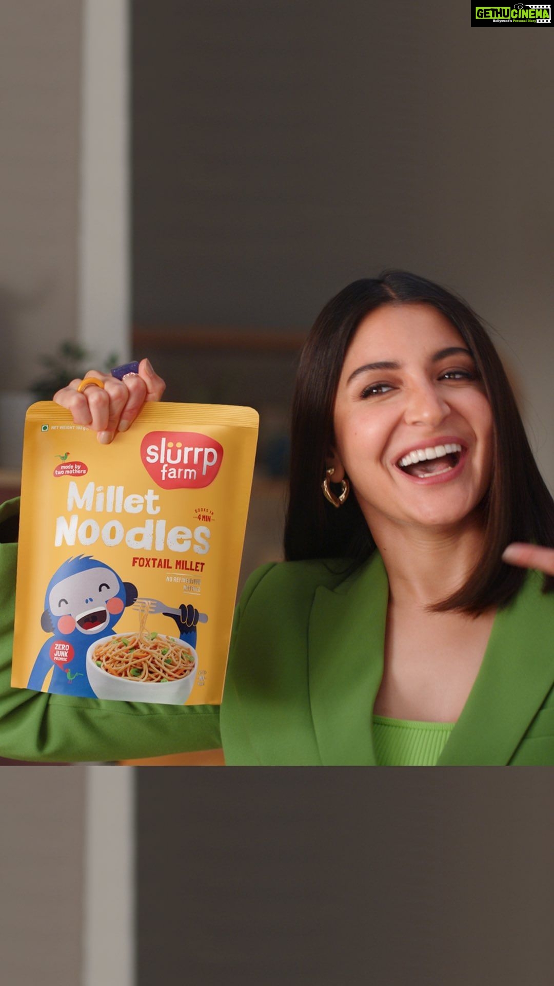 Jankee Parekh Instagram - #YesKaTimeAaGaya 🎤 This is so much fun! You guys know how much I love singing and this rap has been playing in my head on loop all week. It perfectly describes what motherhood is all about - having to say NO for the good of your kids. But I am so glad that moms like me can now say YES. Thanks to @slurrpfarm. Food made with zero junk ingredients that all moms can trust and say YES to. Their millet noodles are a family favourite - these are baked and NOT FRIED. And have ZERO MAIDA, making them an absolutely yummy and wholesome option. In fact, can’t wait to whip up a bowl of these for myself today. And to make it even more fun, I’ll probably channel my inner @anushkasharma and rap and dance to it with my baby boy while cooking them. #AnushkaSaysYesToSlurrpFarm #SlurrpFarm #MadeBy2Mothers #NoJunk #anushkasharma #madeinindia #sustainability #love #millets #nomaida #ad
