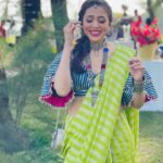 Jankee Parekh Instagram - One part of me still can’t believe that I got to play dress up whilst Sufi took a nap! Yaaaaay 😍 Nine yards @chidiyaaonline Top @shivanishirali Accessories @creyons_
