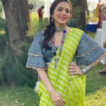 Jankee Parekh Instagram - One part of me still can’t believe that I got to play dress up whilst Sufi took a nap! Yaaaaay 😍 Nine yards @chidiyaaonline Top @shivanishirali Accessories @creyons_