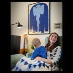 Jankee Parekh Instagram - Ever since we built our home, Nakuul and i have been looking for art for our place. Art not for arts sake but work which makes us feel… And then after many months of moving in we chanced upon this Gond Art by artist Ramesh Tekam and instantly felt taken in by the visual. It spoke to us the minute we laid our eyes on it and we both almost instantaneously decided to welcome a beautiful interpretation of Lord Ganesha in our home just in time for Ganesh Chaturthi. Wishing you all a very happy Ganesh Chathurthi! May Gannu shower you all with happiness and prosperity. P.S - Nakuul calls him Joseph for reasons I don’t understand. But for now Sufi and I both address him as that too. Also, thank you to my absolute favourite @shabnamguptainteriors for introducing us to @baromarket 💕 . @nakuulmehta #happyganeshchaturthi #sufiandmaa #festivevibes #motherhood