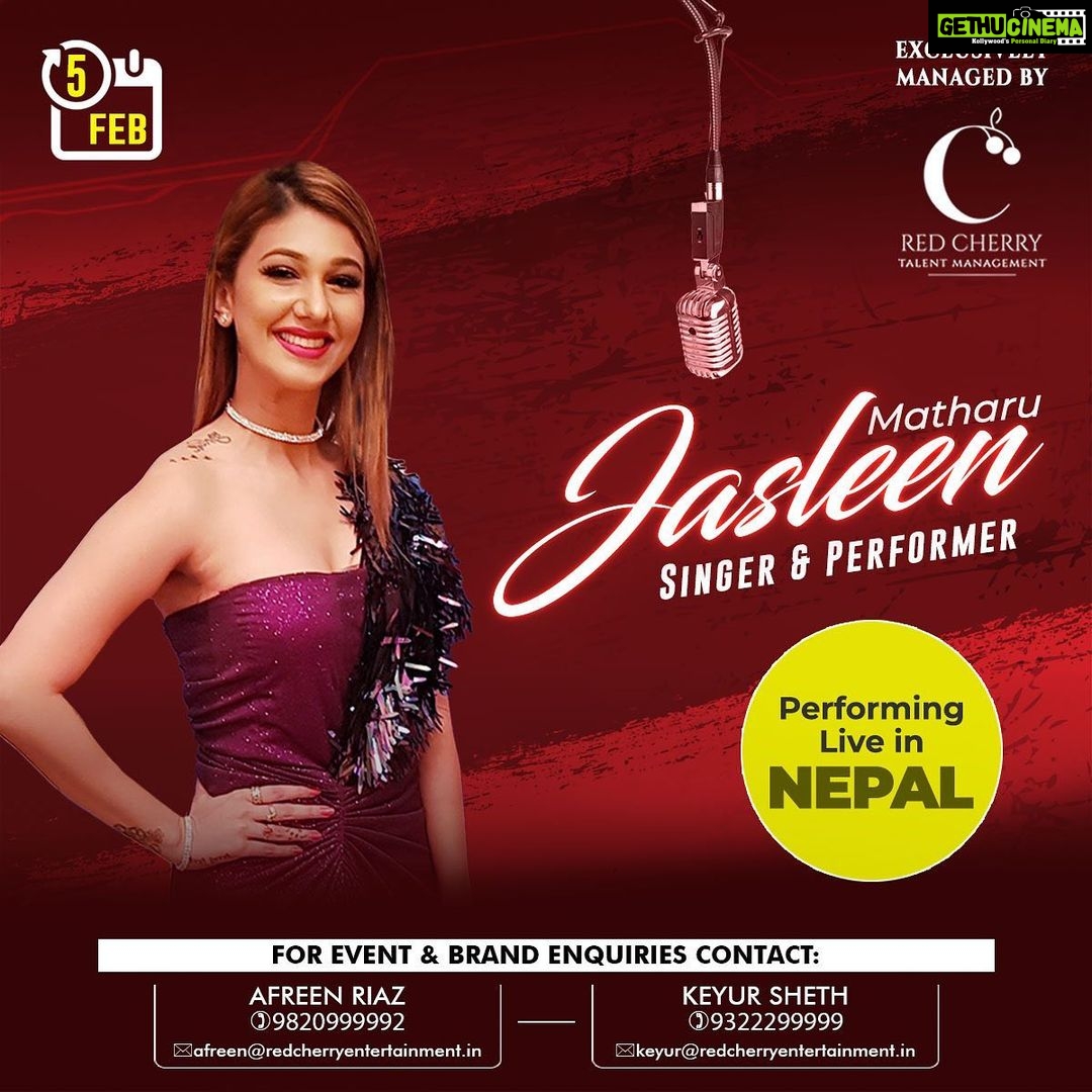 Jasleen Matharu Instagram - Nepallll ❤️ See you 🎤🎤🥳
