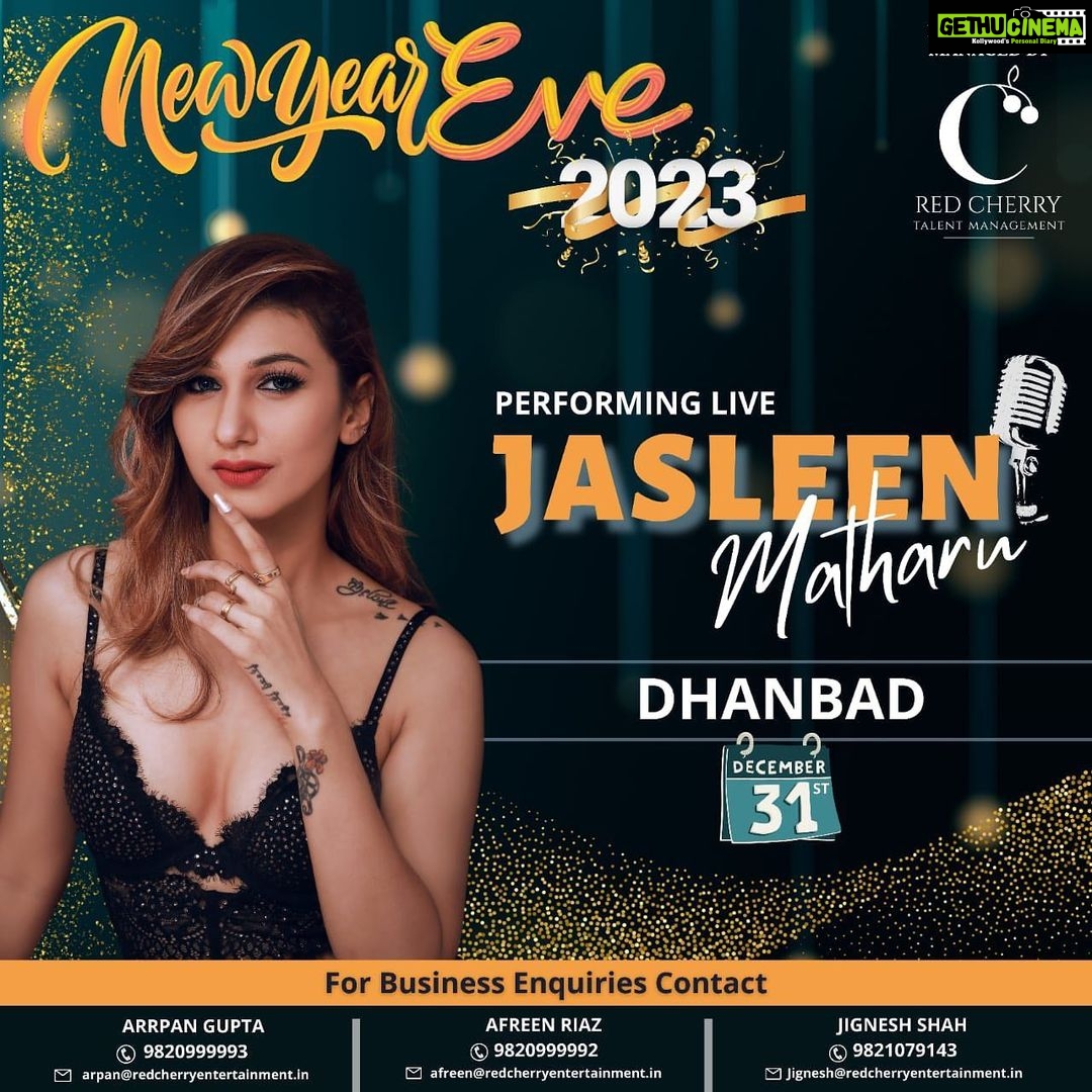 Jasleen Matharu Instagram - Let's welcome the year together...See you Dhanbad 🥳🎉🎉