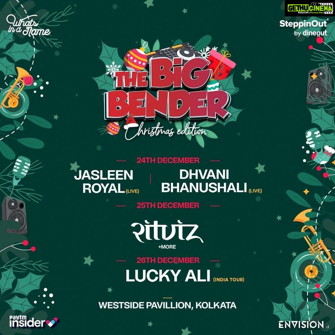 Jasleen Royal Instagram - Kolkata, so excited to be performing for you this holiday season at The Big Bender - Christmas Edition on the 24th of December.
Get your tickets now from the link in bio! @steppinout.in @dineout_india @envision_ind @whatsindnamekolkata @dcatalent
