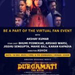 Jisshu Sengupta Instagram - Dare to meet #Durgamati? Be a part of the virtual fan meet event with me and the cast of #Durgamati. Register here: https://durgamati.com Meet #DurgamatiOnPrime, Dec 11 on @primevideoin @bhumipednekar @akshaykumar @ashokdirector #CapeOfGoodFilms #BhushanKumar #KrishanKumar @ivikramix @tseriesfilms @abundantiaent @tseries.official @arshad_warsi @mahieg @karankapadiaofficial @shikhaarif.sharma @babita.ashiwal