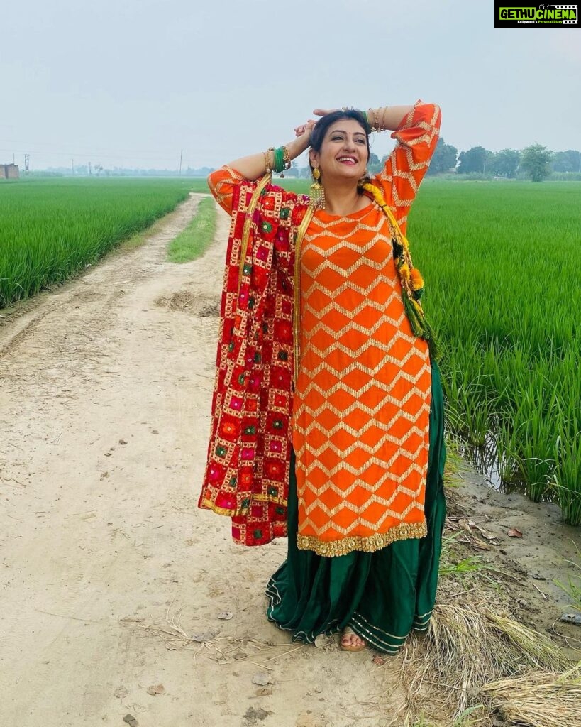 Juhi Parmar Instagram - I found myself in the fields around the greens, in the vastness where there was no concrete, in the air where there was no pollution, in the noise where there was calmness! #indian #punjab #india #love
