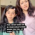 Juhi Parmar Instagram - A child’s POV, whoever knew they can think this way but yes remember the other side of the coin! Humour with a little bit of truth! Yelling won’t serve the purpose. Try gentle parenting instead. #HappySunday #happyparenting #responsibleparenting #gentleparenting #reels #reel #reelsinstagram #reelitfeelit