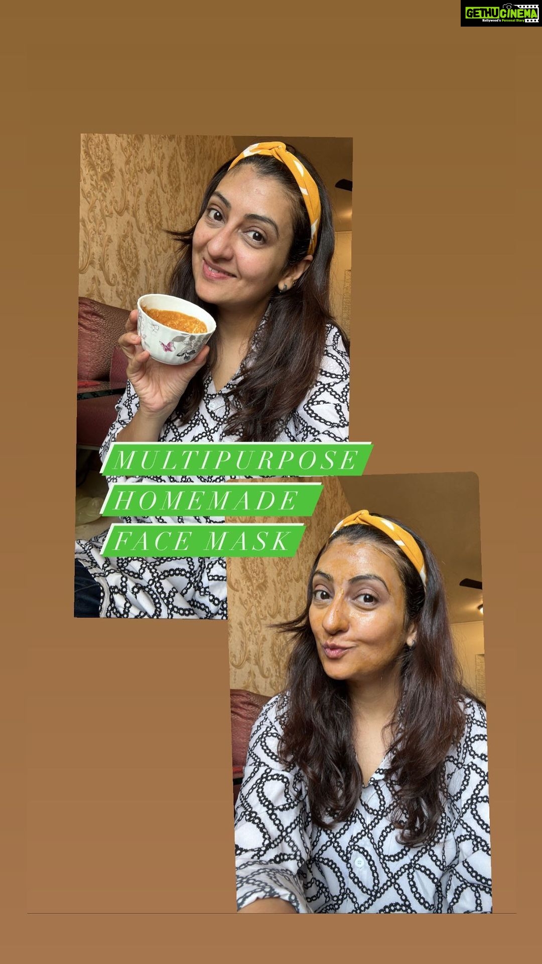 Juhi Parmar Instagram - Right after holi most of our skins need some extra care so I’m back with #SundayPampeirng and this time it’s a multipurpose face mask which hydrates, helps in reducing pigmentation and tightens the skin. So pamper yourself this Sunday and have a happy Sunday! #sundayvibes #sundaypampering #diy #naturalskincare #organic #organicskincare #homemade #skincare #reels #reel #reelsinstagram #reelkarofeelkaro