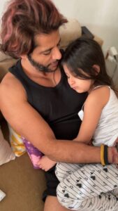 Karanvir Bohra Instagram - My girls in the morning before school… Sleepy Hiding Searching Packing