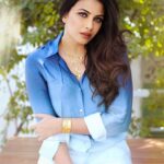 Kavya Shetty Instagram - 💙💙💙 Photo @jimmynomula Creative Producer @ramugajjala Digitec @rjrachastoryteller Styling @smitha_prakash19 Outfit @tvarusstudio Jewellery @jewelboxbyarnav Makeup @makeupby_chandana_amaravadi Hair @glamupwithrohini Location @olivebistrohyd