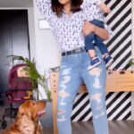 Kishwer Merchant Instagram - Twinning with my forever ❤️🎯 @nirvair.rai Shirt @kunstbydiksha 🤩