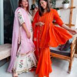 Kishwer Merchant Instagram - All we did was click pics 😁🤩 @raishrutirai @nirvair.rai Outfit @aachho X @dinky_nirh