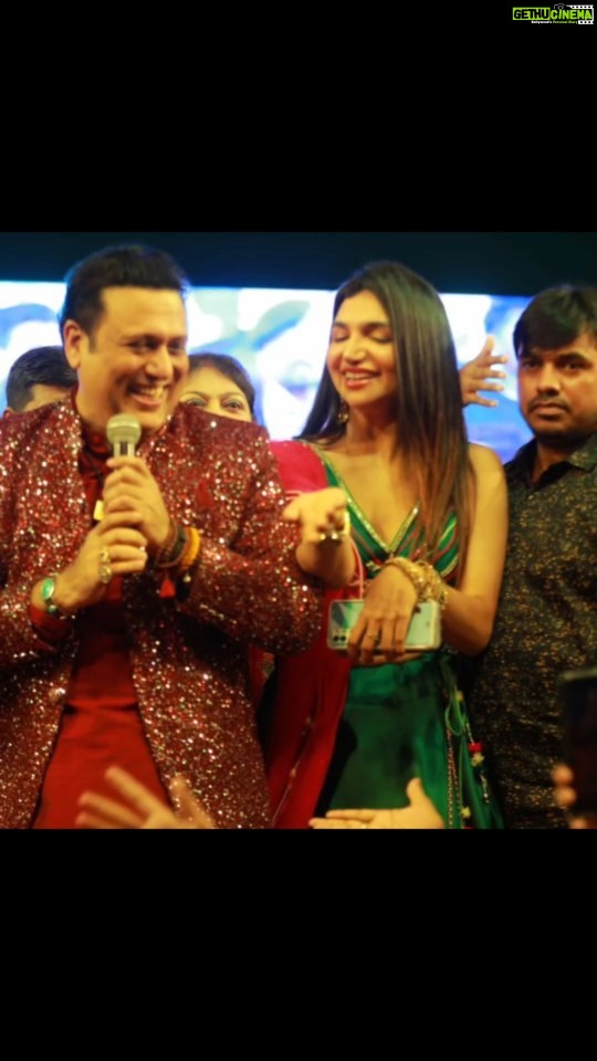Kriti verma Instagram - Navratri Event with @govinda_herono1 ji 🔥🧿❤️ Such a wonderful superhit housefull event 🙏 . . . . . . . #event #eventdiaries #housefull #govinda #navratri #show #shoot #bts #stage #lehanga #kriti #kritiverma #dance #celebrityappearance #jaimatadi 🙏
