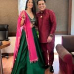 Kriti verma Instagram - The most awaited pics since I was approached for the last night’s Mega Event. Wonderful meeting @govinda_herono1 ji and having such meaningful conversations.. You are truly #herono1 ❤️ And the best part was I was accompanied by my mata Rani 🙏🏻 @kanchan6155 😘 Outfit - @coutureisabis 🔥 . . . . . #kriti #govinda #actor #superstar #bollywood #actorslife #eventdiaries #megastar #dream #lehanga #navratri #eventdiaries #jaimatadi🙏🏻