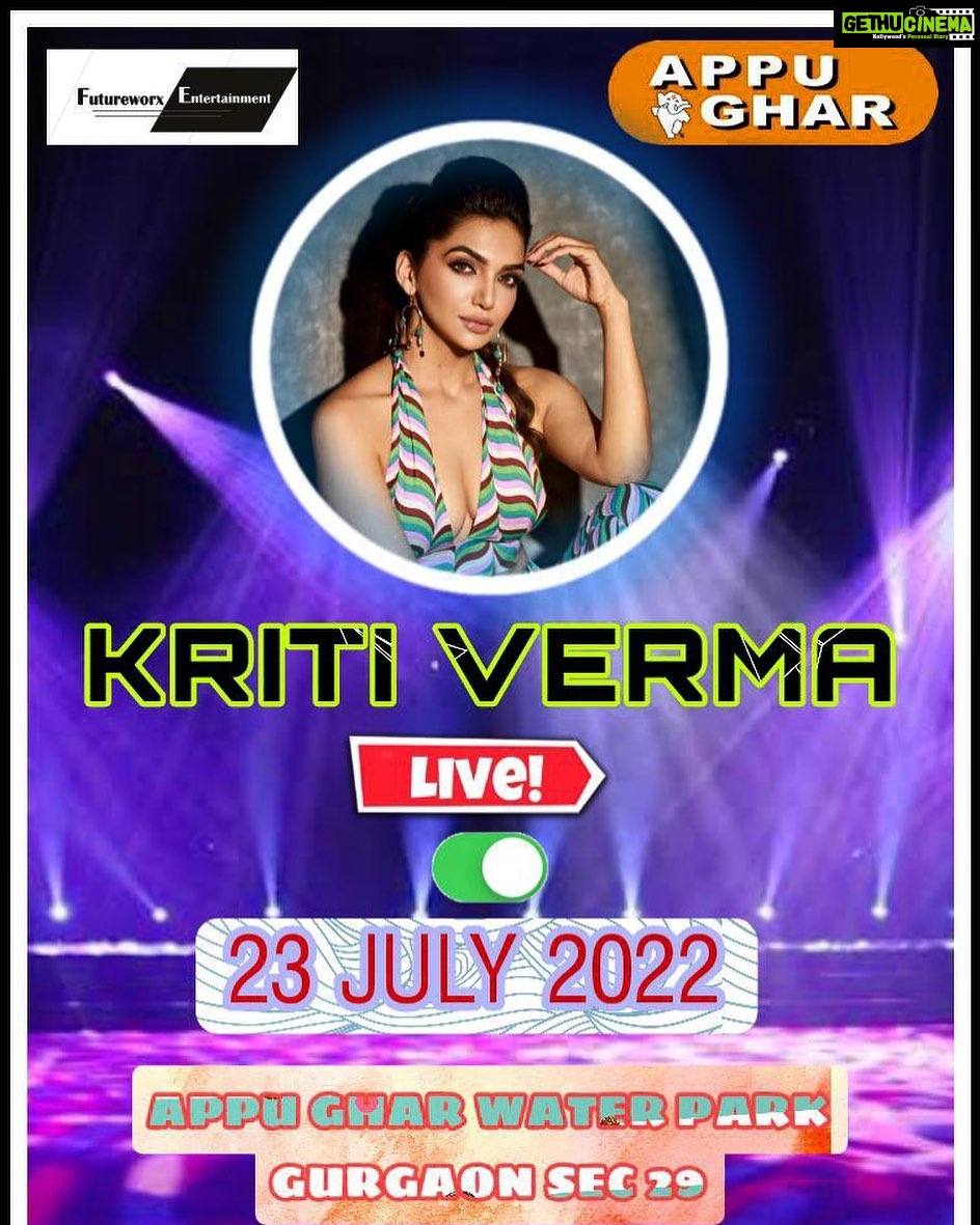 Kriti verma Instagram - Catch Kriti Verma live at @appughargurgaonwaterpark on 23rd of July Saturday so be there to enjoy ur day 🔥🔥 Event powered by : @futureworxentertainment Special thnxx : @roneedhingra 💪🏼 #bigboss #actress #gurugram #liveshows #livemusic #liveevents #splitsvilla13 #bigboss12 #kritiverma #appughargurgaon #amusmentpark #futureworxentertainment New Delhi