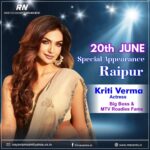 Kriti verma Instagram - See you all tonight, Raipur❤️❤️🔥🔥 . . . . . #Event #raipur #chhatisgarh #kriti #kritiverma #eventdiaries #specialappearance #dance #stageshows #jaimatadi🙏 🧿 Raipur - Capital of Chhattisgarh