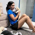 Kriti verma Instagram - In the midst of my shoot..these beautiful creatures came to visit me..❤️❤️❤️❤️ . . . . . . . #shootdiaries #flipkart #live #actor #actorslife #puppiesofinstagram #lebrador #labrador #husky #dogs #doglover #puma #shorts #tshirt #jaimatadi