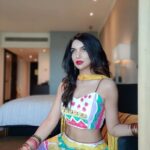 Kriti verma Instagram - Broken girls blossom into warriors 🔥 @kritivermaofficial 💕 . . Outfit - @coutureisabis . . . #lehanga #beautiful #shootdiaries #event #foryou #explore #colorful #colors #holi #tallgirl #biggboss #roadies #actor #actorslife #jaimatadi🙏 Le Meridian