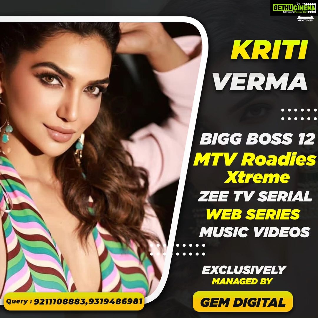 Kriti verma Instagram - Contact +91 93194 86981 / +91 92111 08883 For Enquiries . . . . . . #kriti #kritiverma #dance #collab #reels #event #shows #performance #business #actor #actorslife #musicvideo #bb13 #biggboss #bigboss #MTV #Roadies #webseries #zee #colors #endemol #jaimatadi🙏🏻🚩
