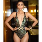 Lopamudra Raut Instagram - Golden ! ✨ shot by @garganmol Make up by @deekshathapliyaljainofficial Hair by @sumitbhardwajmua Styled by @ramneek_gupta #monokini #swimsuit #photography #sunset #gold The Grand New Delhi