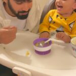 Mahat Raghavendra Instagram – When dadda feeds 🤪😂

#dadson ❤️