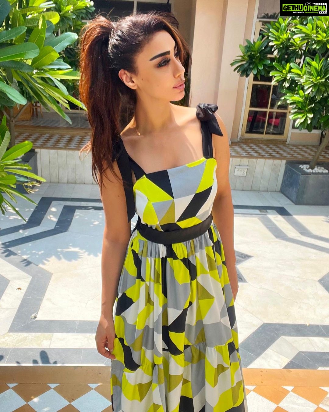 Mahek Chahal Instagram - Gonna be a bright, bright sunshiny day. Spending a day at this gorgeous property @roseamer_jaipur Outfit by @niirabyas Rosé Amer