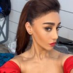 Mahek Chahal Instagram - Look for the magic in every moment ❤️ #workmode #actorslife #shooting #india #ladyinred #vanityvan #instapost