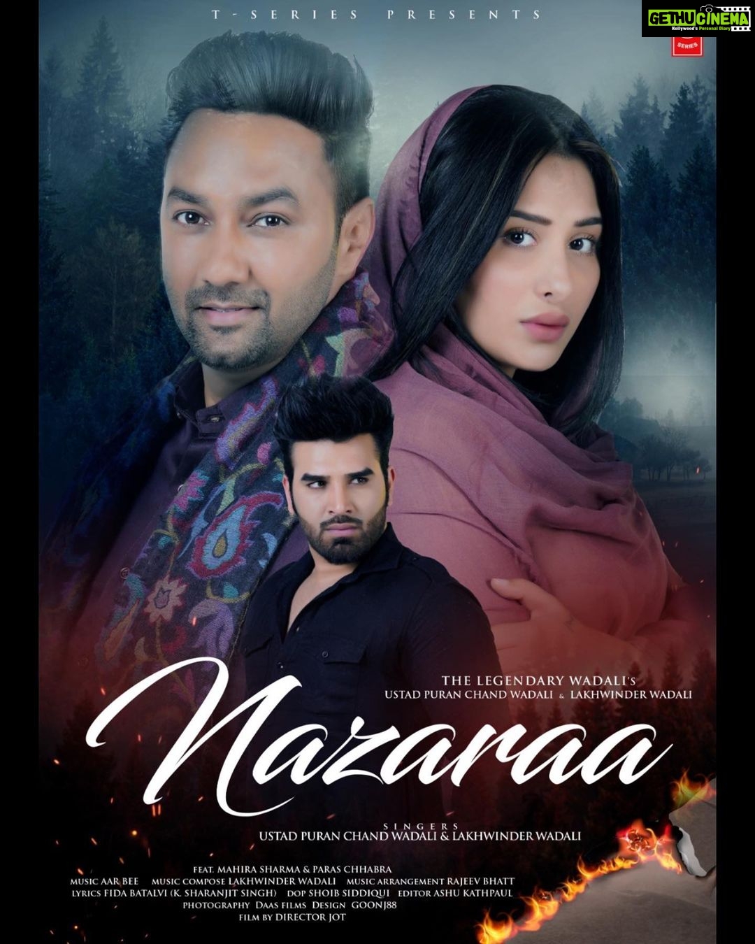Mahira Sharma Instagram - The boundless love is here to take over! #Nazaraa releasing on 5th May, 2021. Stay tuned. @parasvchhabrra @tseries.official #UstadPuranChandWadali @lakhwinderwadaliofficial #WadaliBrothers @mdaarbee @rajivbhattofficial #FidaBatalvi @dopshoeb @ashukathpaulofficial @jotsohalofficial #pahira #mahirians
