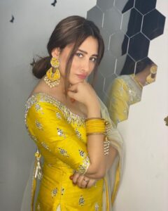 Mahira Sharma Instagram - 🌙 ......💛 . . . . 🥻- @nilibarludhiana