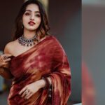 Malavika Menon Instagram – Sariee it’s the epitome of poise grace & beauty…🍁❤️🧡🤎🌝☺️👄🤗🤩

Wearing @damanz.designs mua @aswathi_sasidharan__ pc @amal_photographi_  jewelry @alameen_fashion_jewels