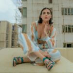 Mandana Karimi Instagram - Outfit: @guaparesortwear Heels: @officialsomethingi Rings: @slate.India Styled By: @ruchikrishnastyles Assisted By: @sketch_your_style HMUA: @anniemakesart 📸 @portraitsbyadityadesai Such a fun day shooting with these amazing people 💜🌻 Mumbai, Maharashtra