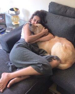 Mandana Karimi Instagram - Mood 🥰 today ...everyday #quarantine #partner #puppylove 🐶